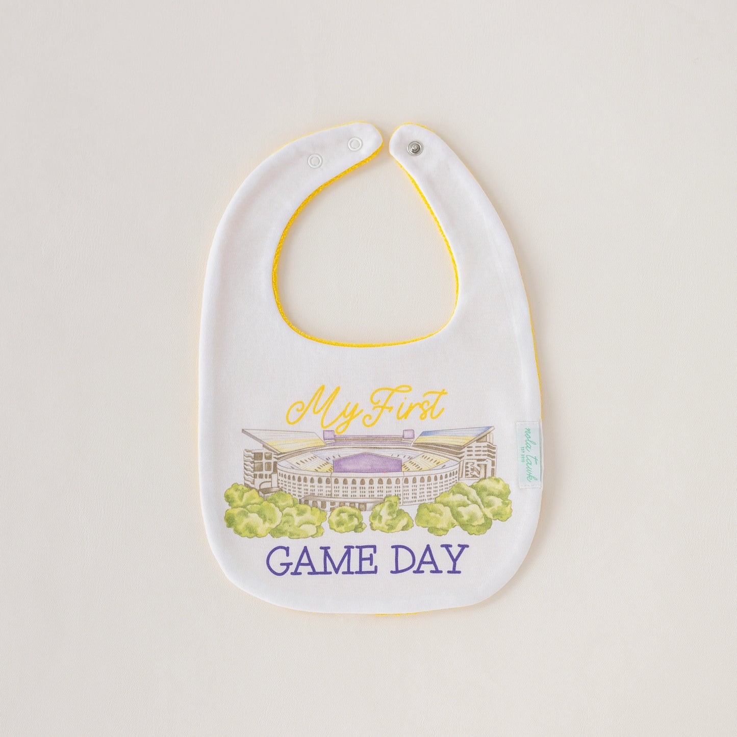 LSU My First Gameday Organic Cotton Baby Bib