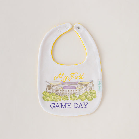 LSU My First Gameday Organic Cotton Baby Bib