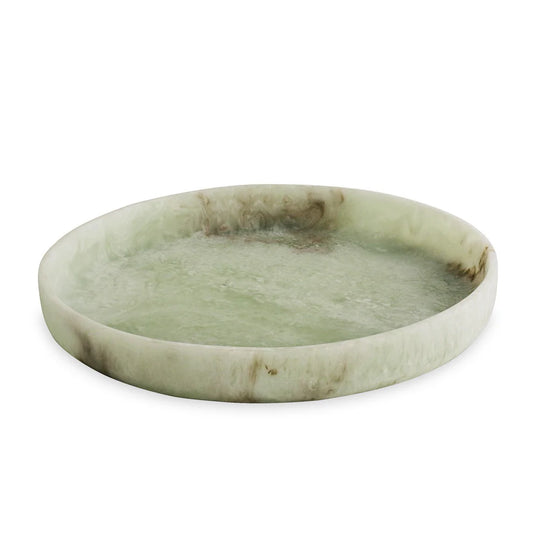 RESIN Giada Round Tray (Jade Swirl)