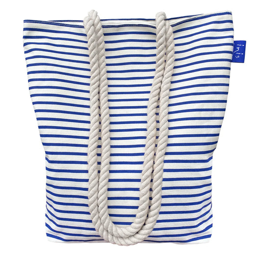 Inis Blue Striped Beach Bag
