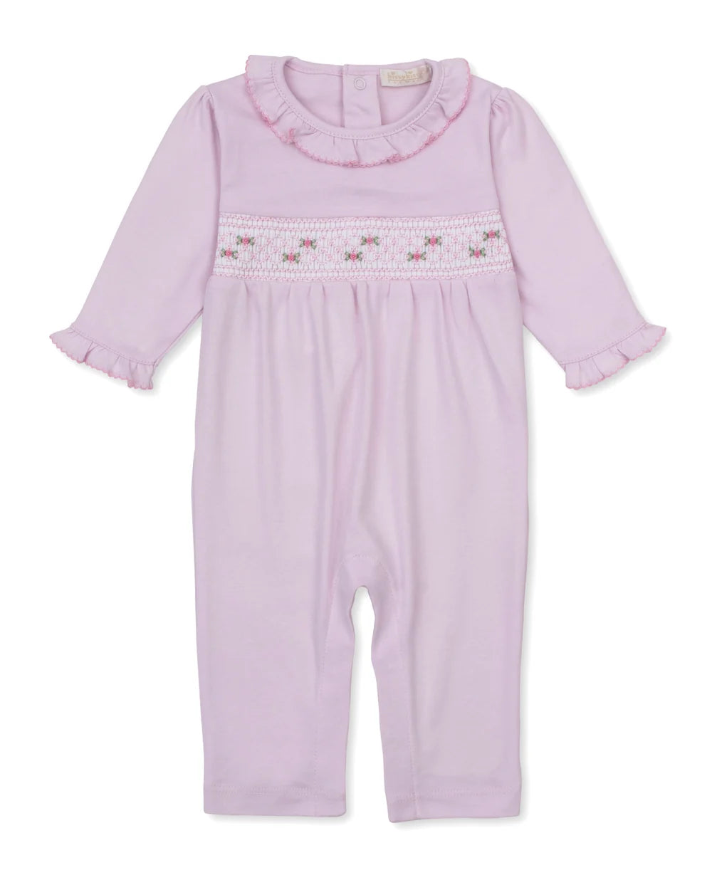 Kissy Kissy Fall Pink Smocked Long Sleeve Playsuit