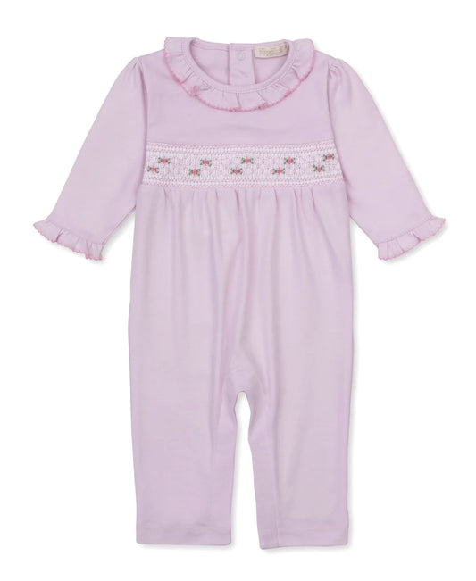 Kissy Kissy Fall Pink Smocked Long Sleeve Playsuit