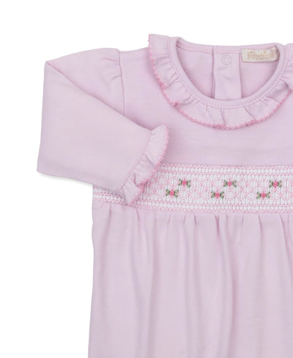 Kissy Kissy Fall Pink Smocked Long Sleeve Playsuit