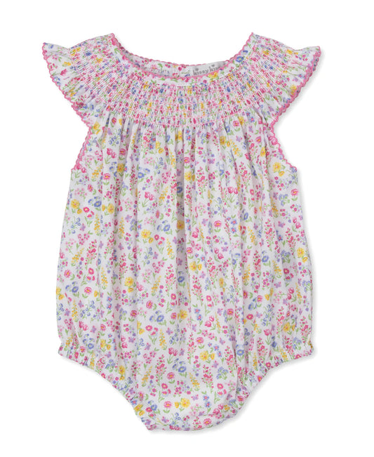 Kissy Kissy Pastel Gardens Floral Smocked Woven Bubble