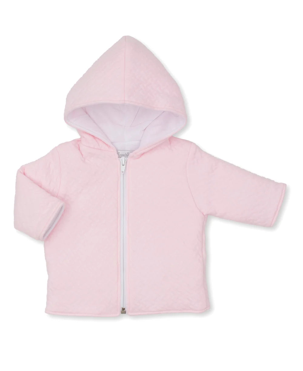 Kissy Kissy Classic Jacquard Pink Padded Zip Jacket