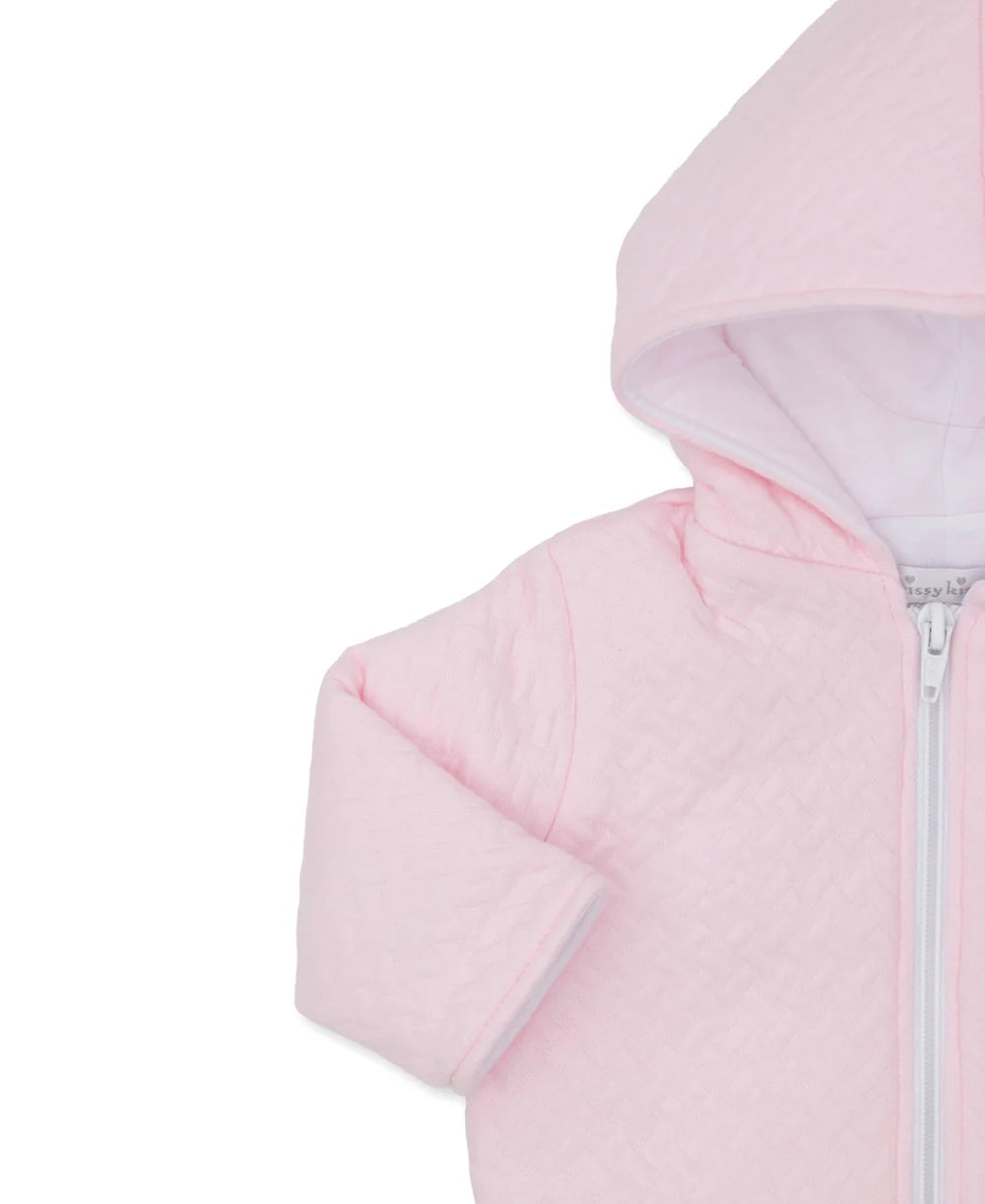 Kissy Kissy Classic Jacquard Pink Padded Zip Jacket