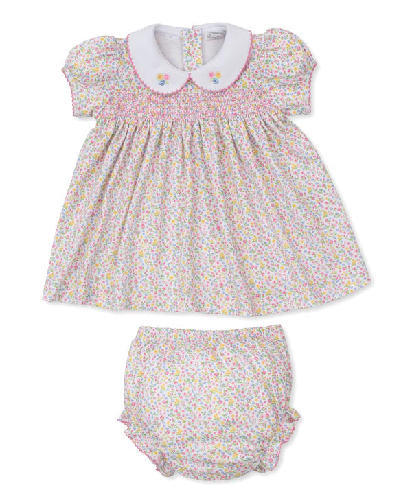 Kissy Kissy Garden Trellis Floral Smocked Dress Set