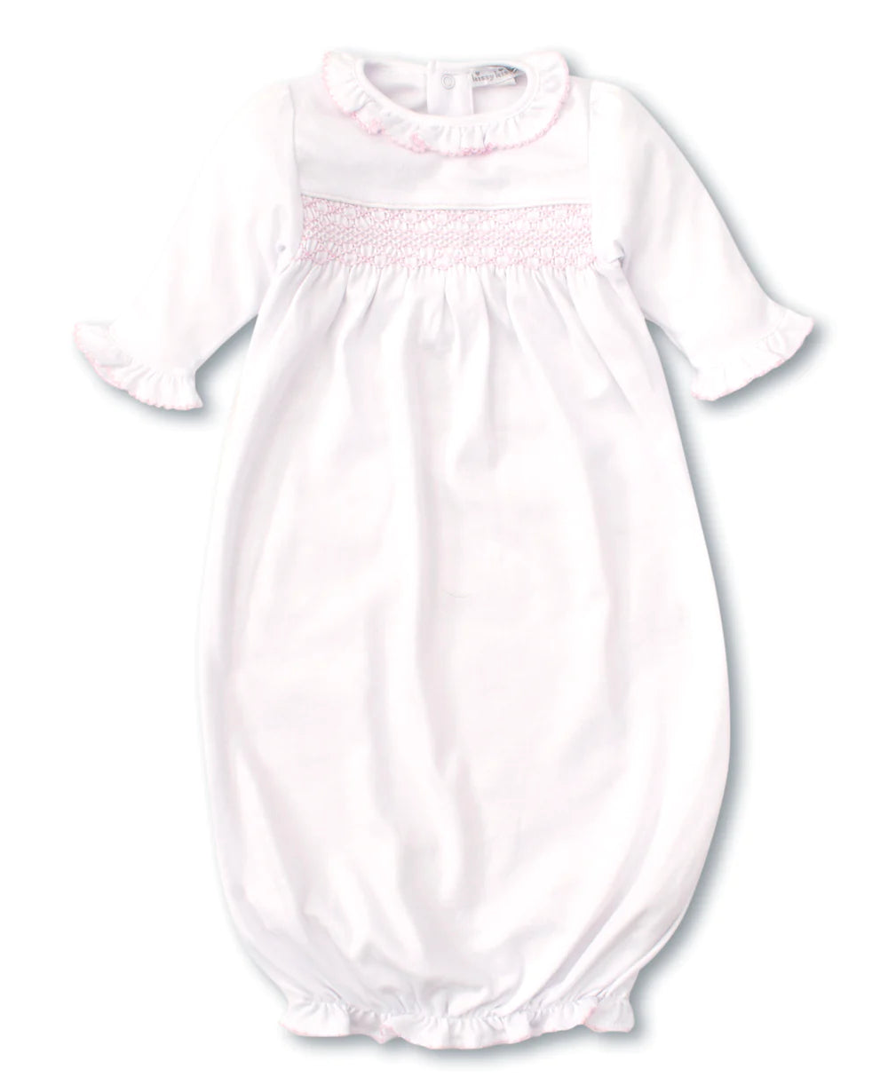 Kissy Kissy Hand Smocked CLB Charmed Sack Gown