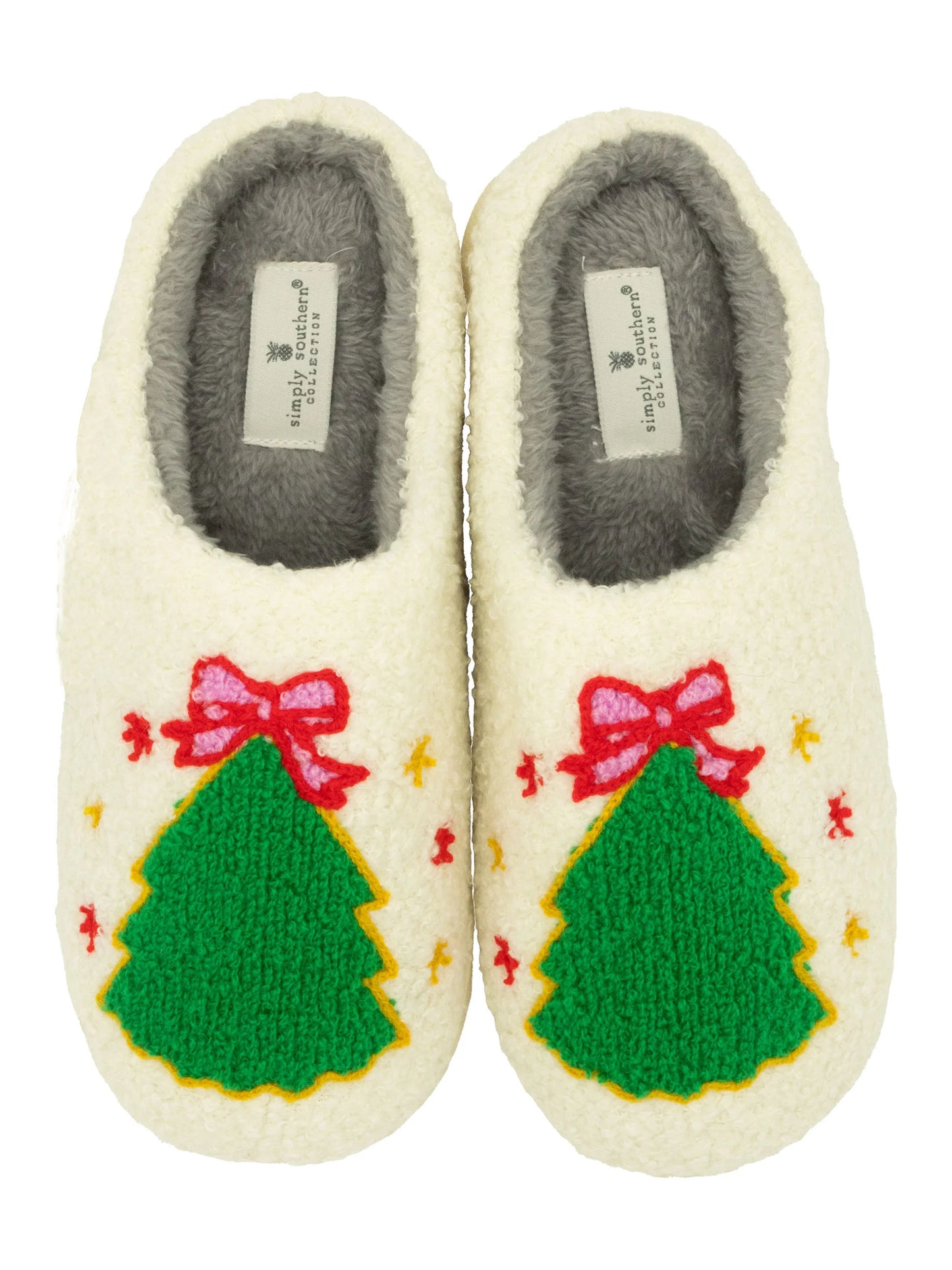 Holiday Fuzzy Tree Slippers