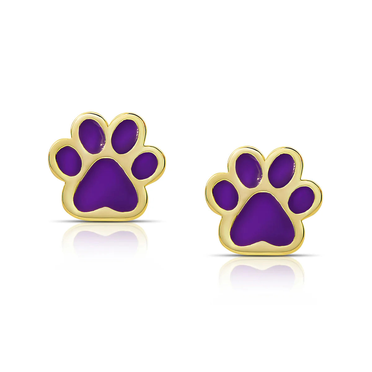 Purple Tiger Paw Stud Earrings