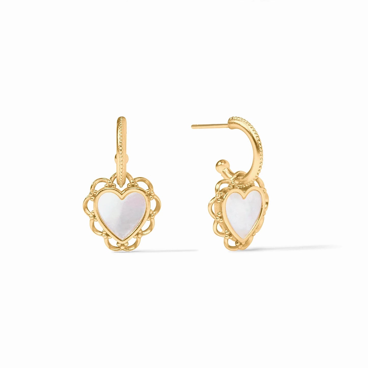 Lace Heart Hoop and Charm Earring