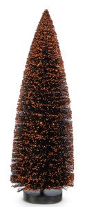 Orange Flocked Bottle Brush Tree