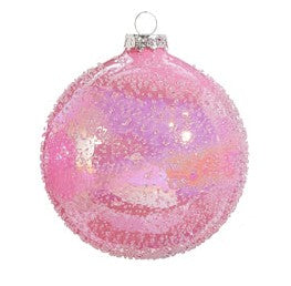 4" Pink Glitter Ball Ornament