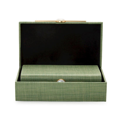 Monaco Green Faux Seagrass Nested Decorative Box