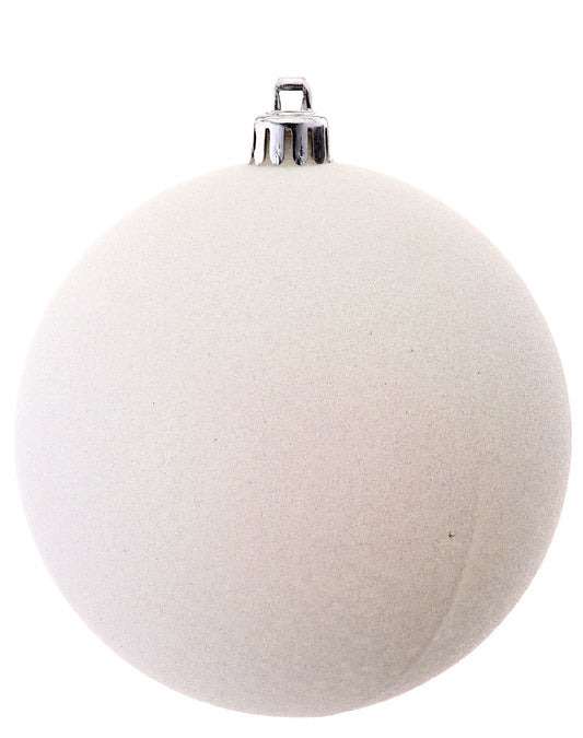 White Glitter Ball Ornament (5.5")