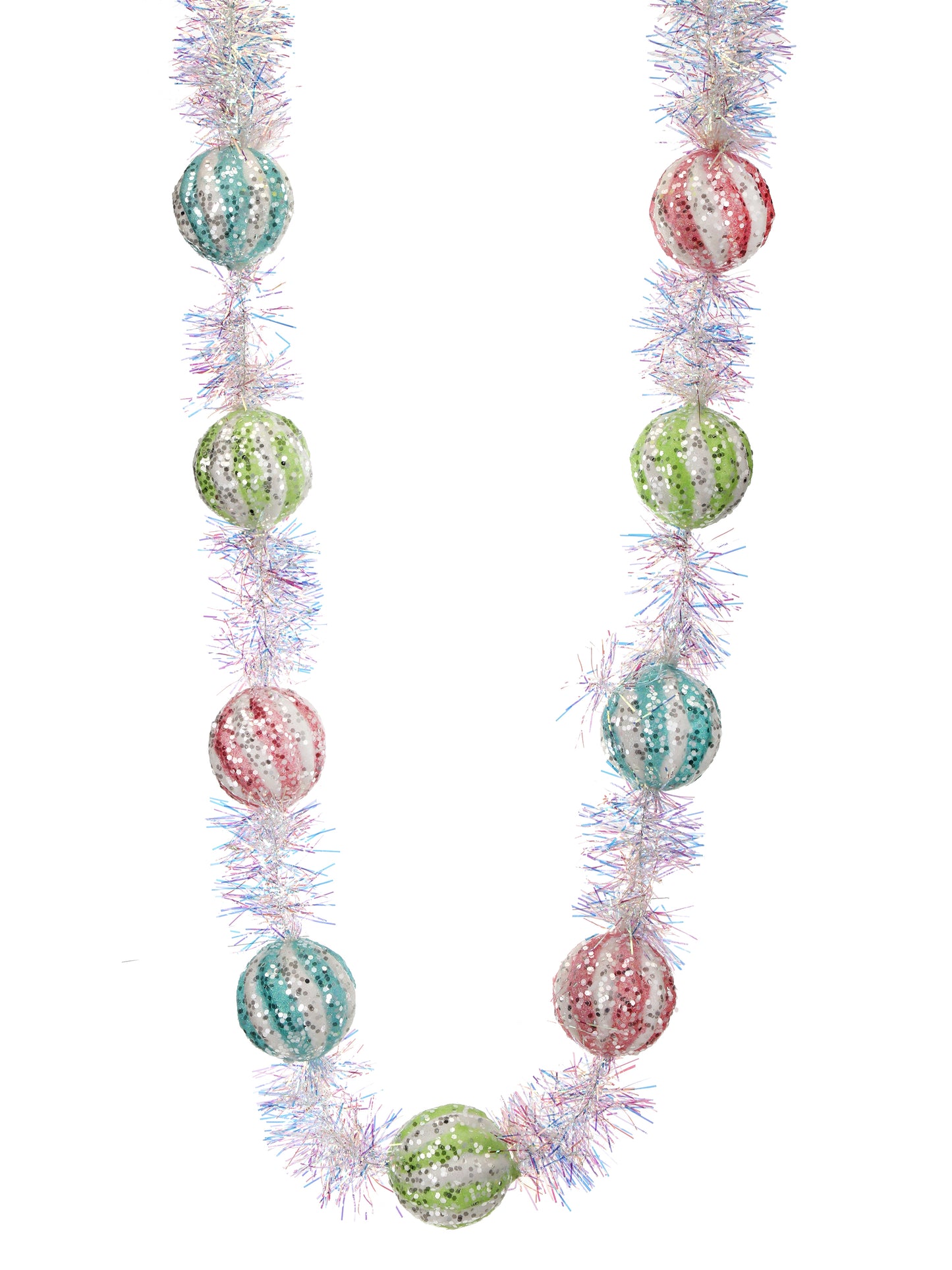 Tinsel Frosted Candy Ball Garland (4.5')
