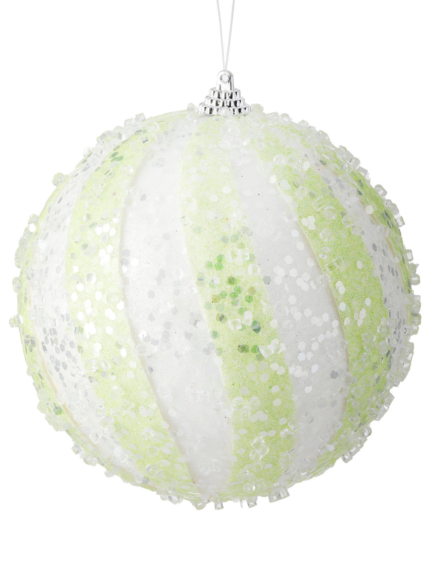 Iced Candy Stripe Ball Ornament (5")