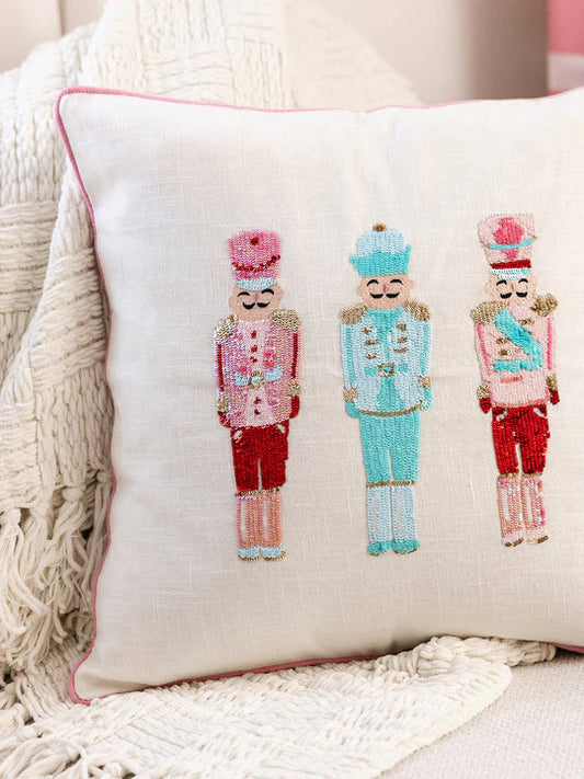 Sequin Nutcracker Pillow