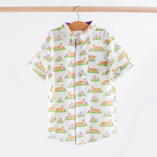 Mascot Mania in Louisiana Short Sleeve Collared Shirt
