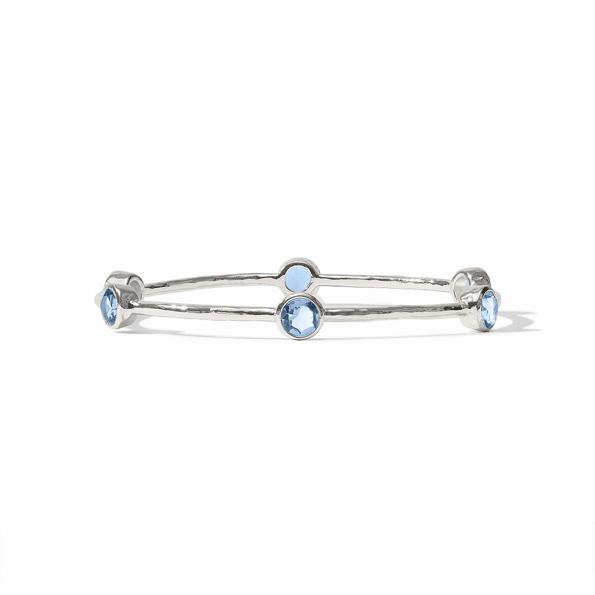 Milano Luxe Bangle- Clear Chalcedony Blue/Silver