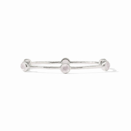 Milano Luxe Bangle- Iridescent Clear Crystal/Silver