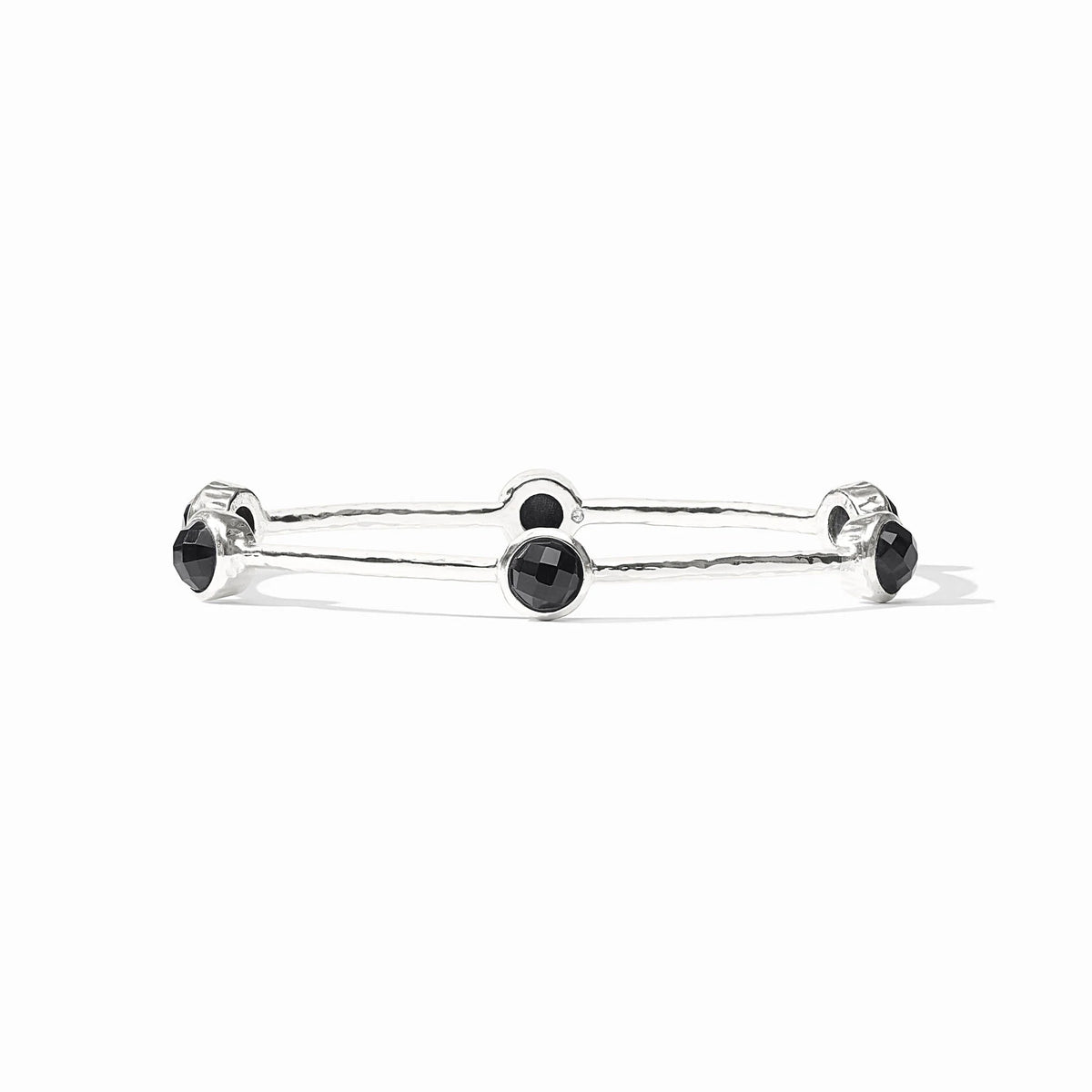 Milano Luxe Bangle- Obsidian Black/Silver