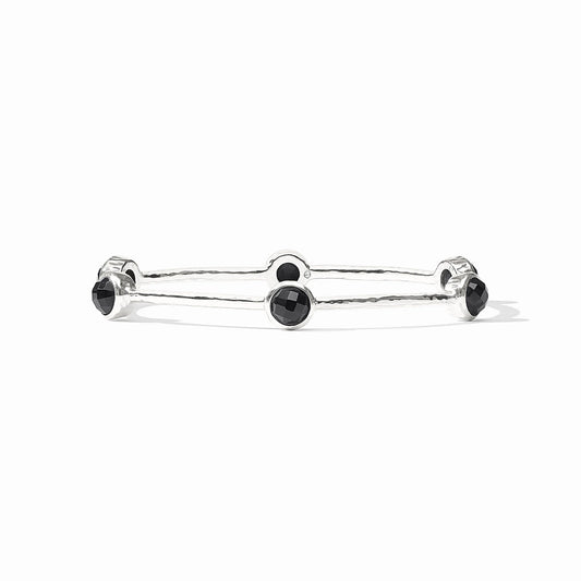 Milano Luxe Bangle- Obsidian Black/Silver