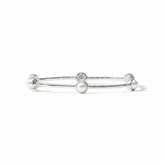 Milano Luxe Bangle- Pearl/Silver
