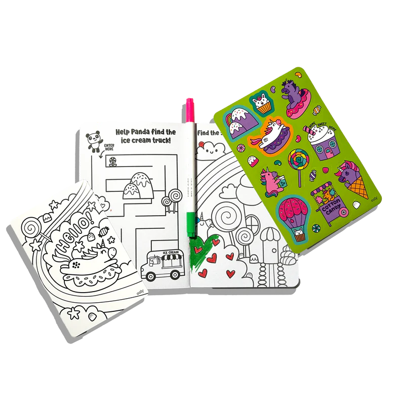 Let's Go! Activity & Coloring Kit- Unicorn Candy Town