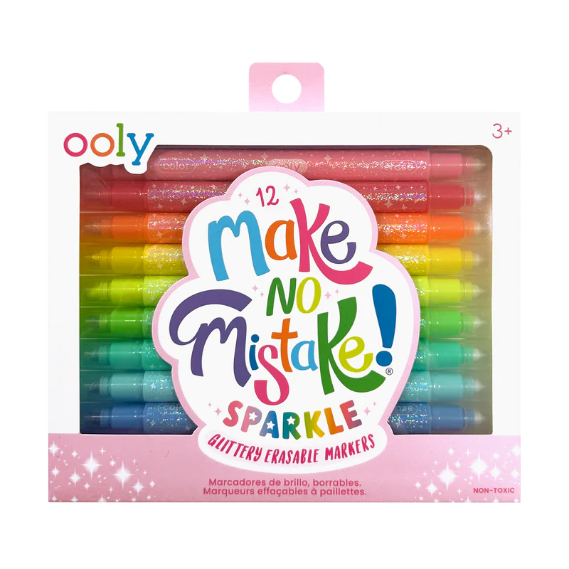 Make No Mistake! Sparkle Glittery Erasable Markers - Set of 12