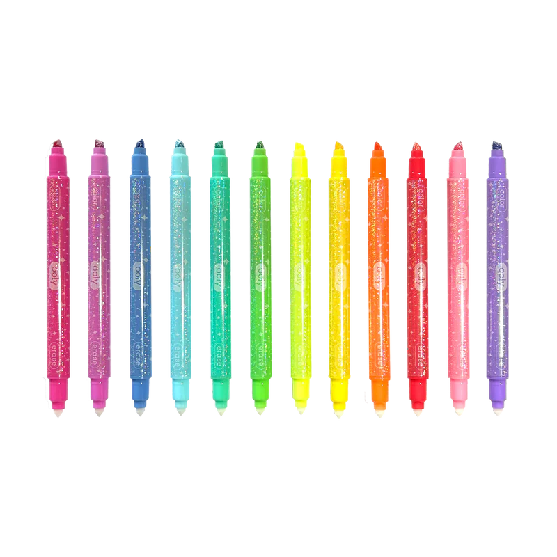 Make No Mistake! Sparkle Glittery Erasable Markers - Set of 12