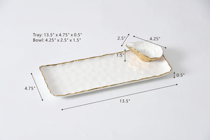 Portofino Sushi Tray w/ Mini Oyster Bowl