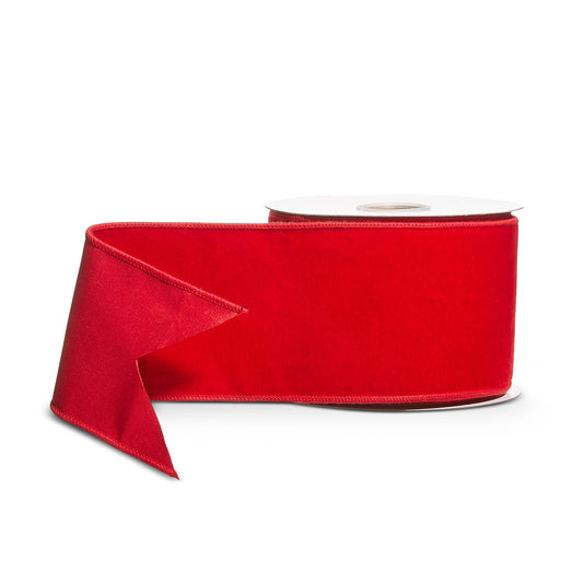 4" x 10Yds Red Velvet Wired Ribbon