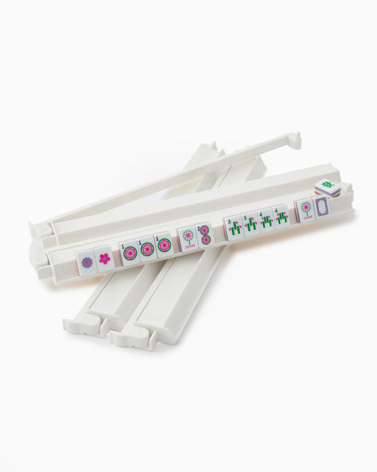 White Acrylic Mahjong Rack & Pusher Set