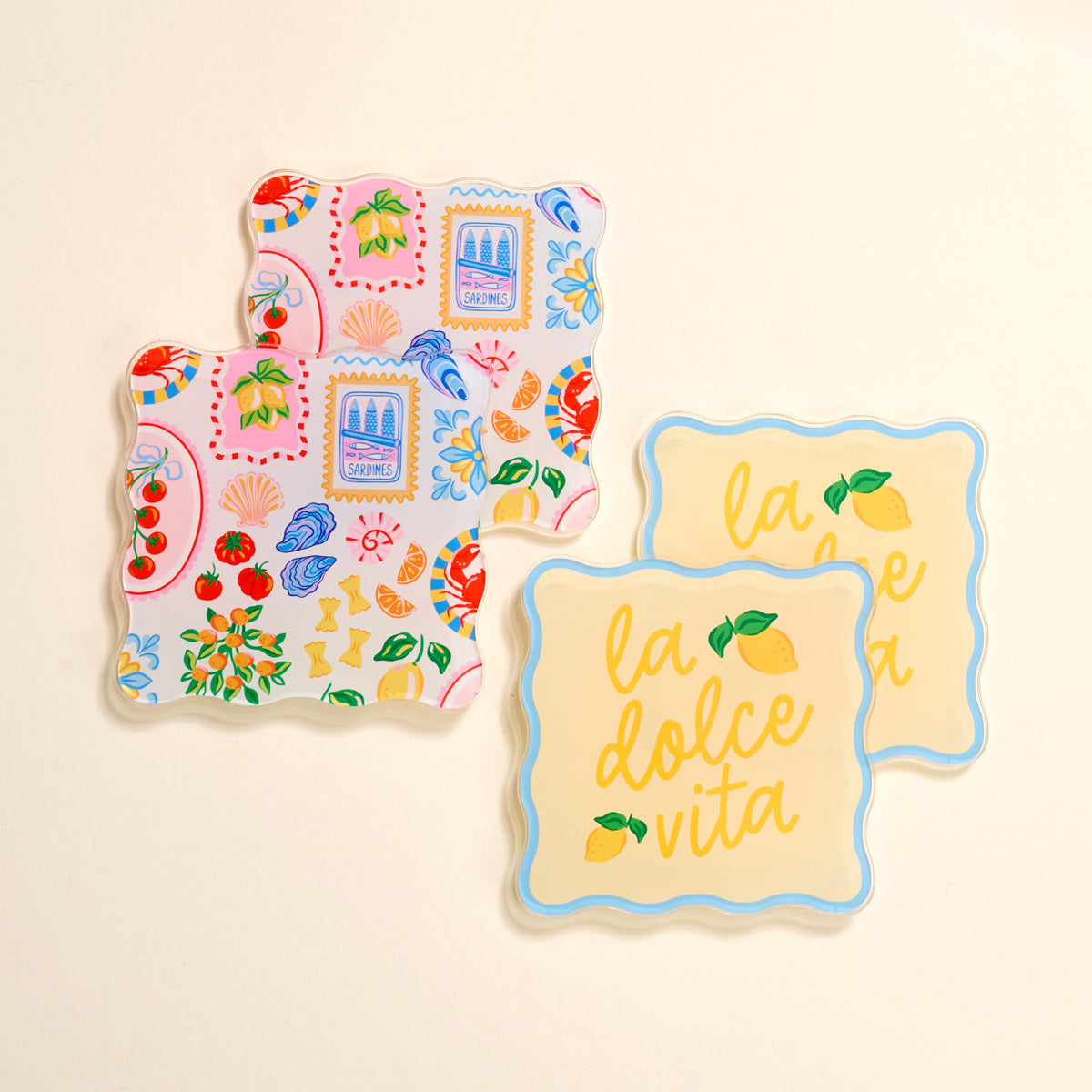 Acrylic Coaster Set-Ciao Bella