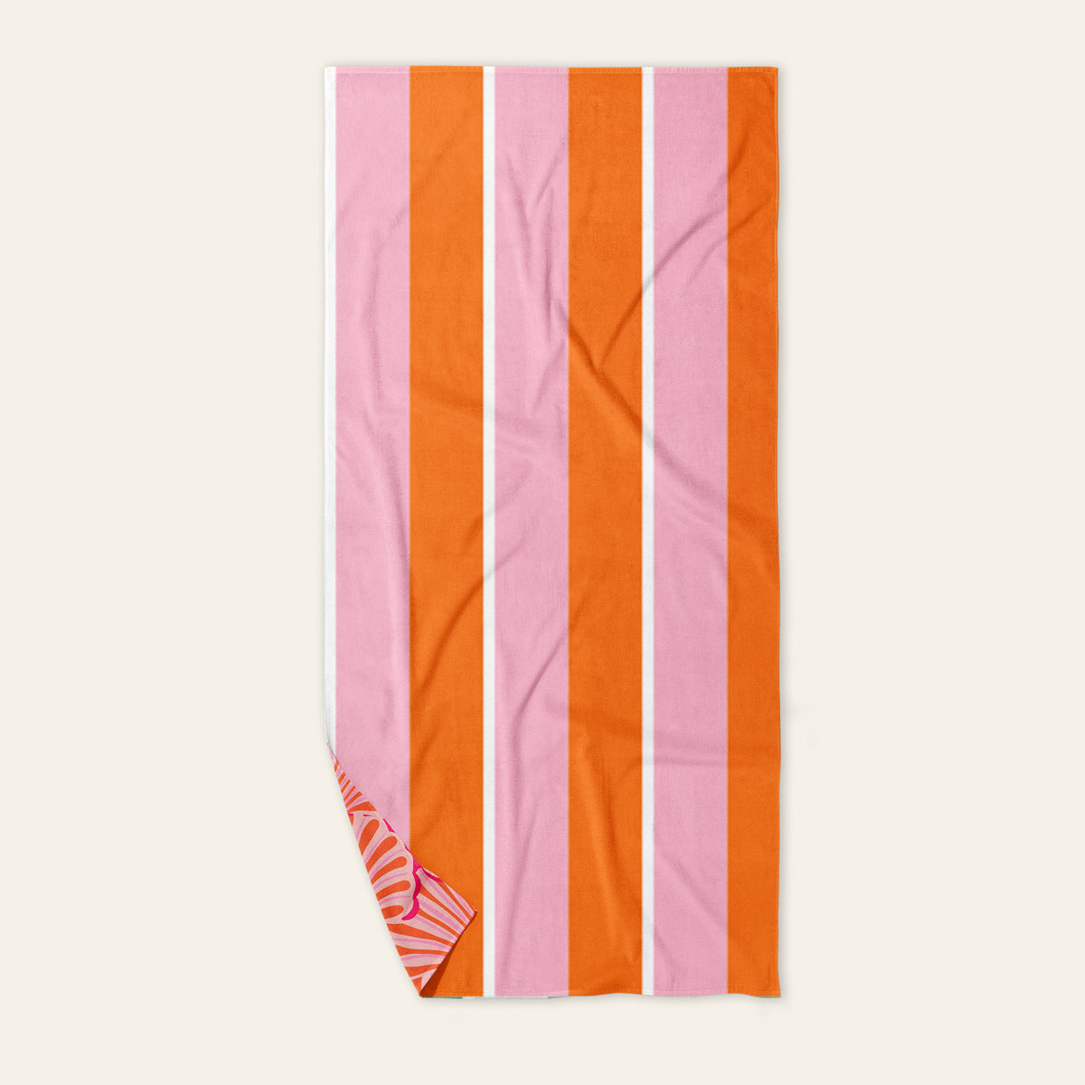XL Quick-Dry Beach Towel-Sicily Stripes Pink