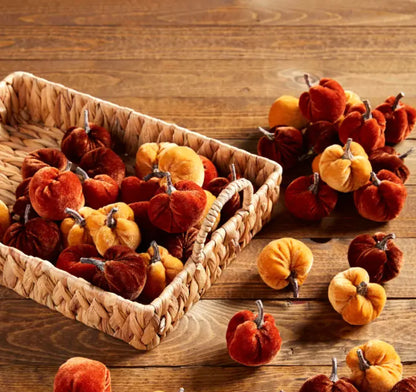 Harvest Velvet Mini Pumpkins Set