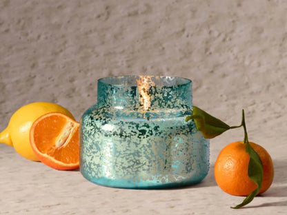 Volcano Blue Textured Mercury Candle