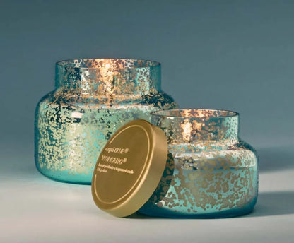 Volcano Blue Textured Mercury Candle