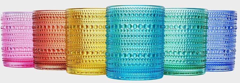 Hobnail Colorful Beaded Drinking Glasses