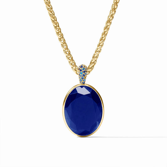Stardust Statement Necklace Iridescent Sapphire Blue