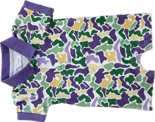 Mardi Gras Camo Polo Shortall