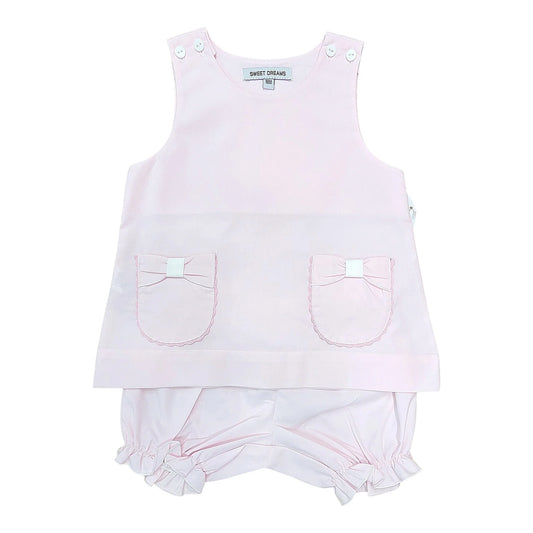 Pink Bow Pocket Bloomer Set