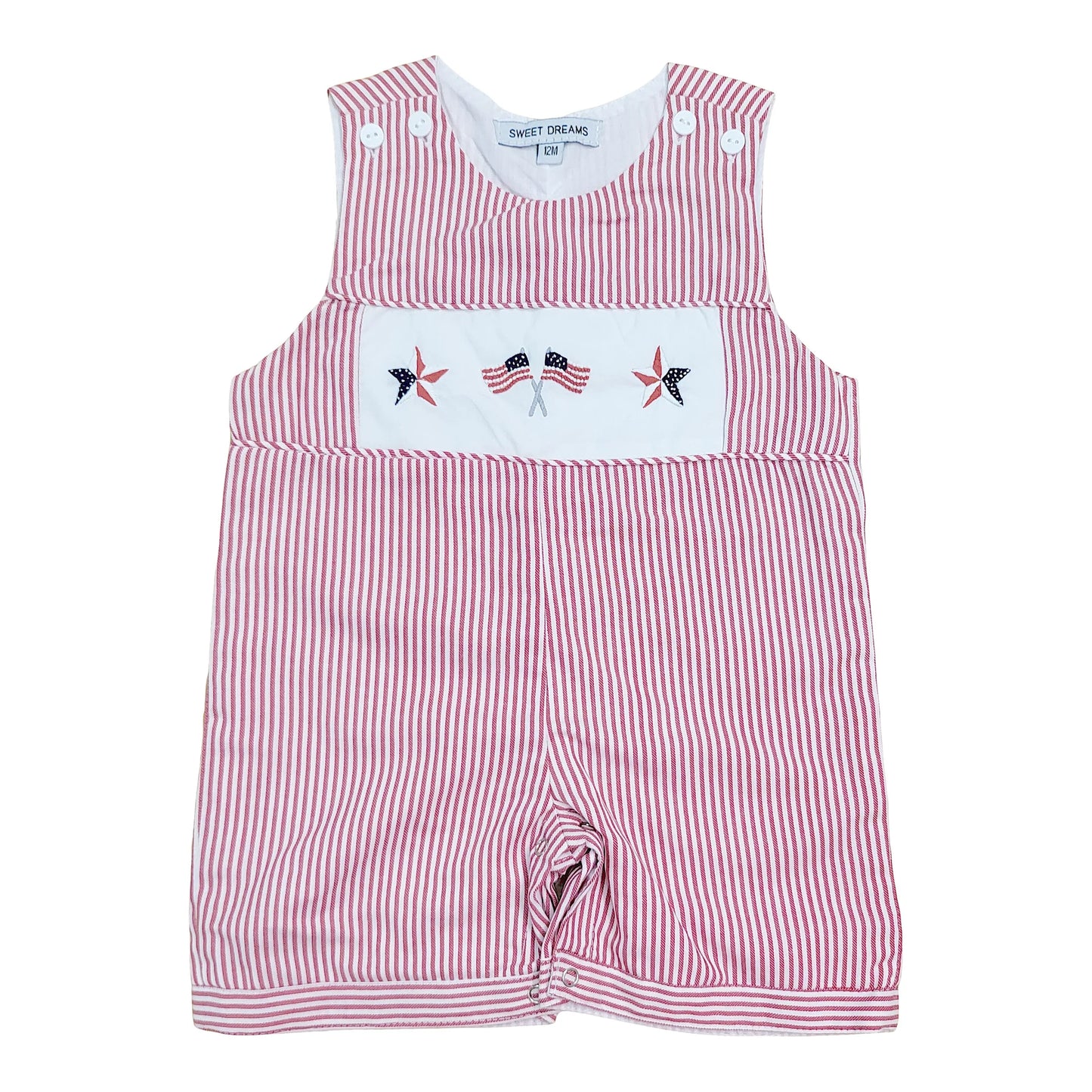 Flag & Star Embroidered Red Stripe Jon Jon