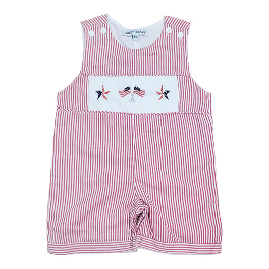 Flag & Star Embroidered Red Stripe Jon Jon