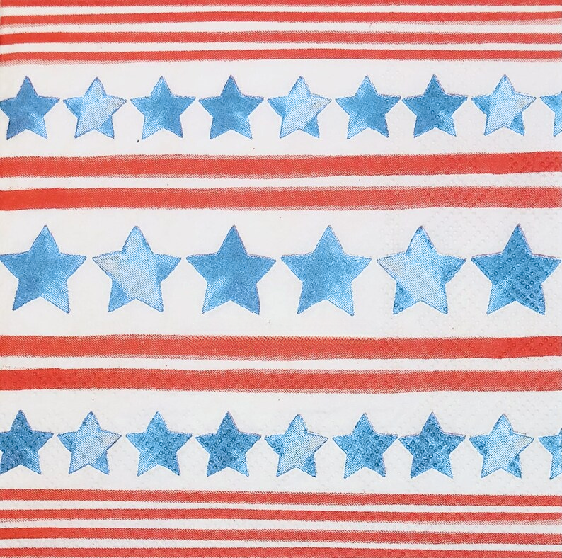 Watercolor Stars & Stripes Napkin