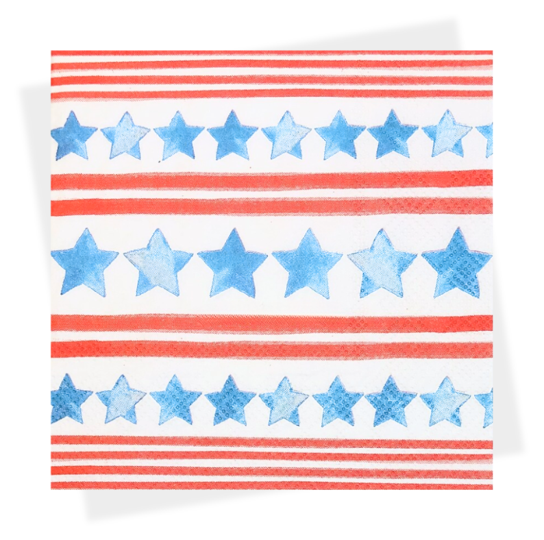 Watercolor Stars & Stripes Napkin