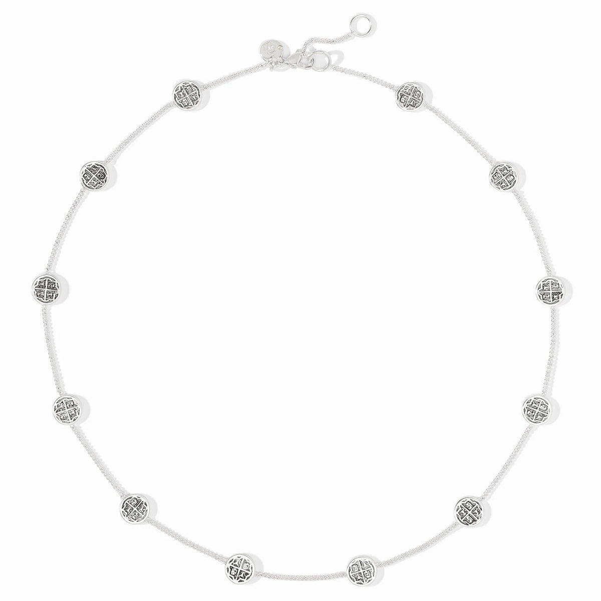 Valencia Delicate Station Necklace- Silver
