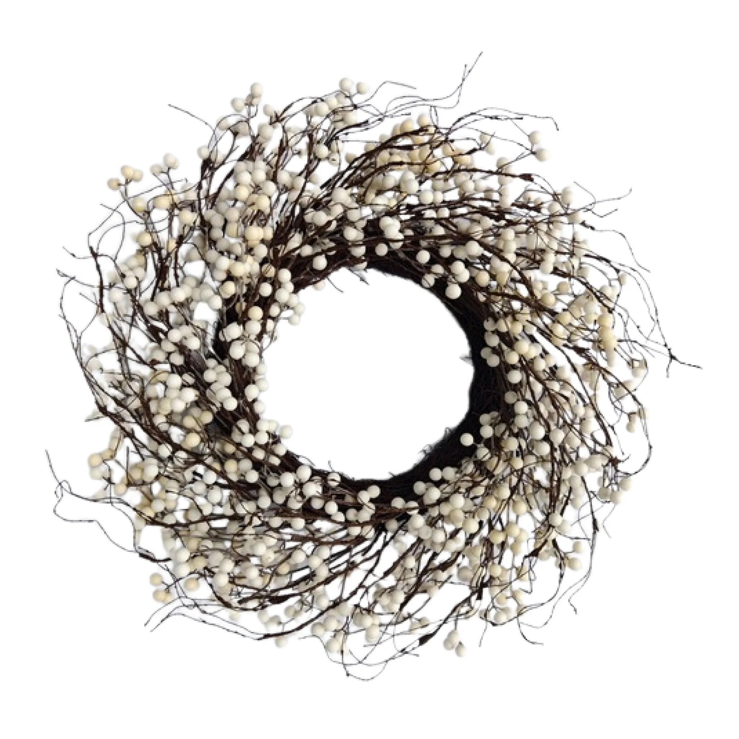 24" White Berry Wreath