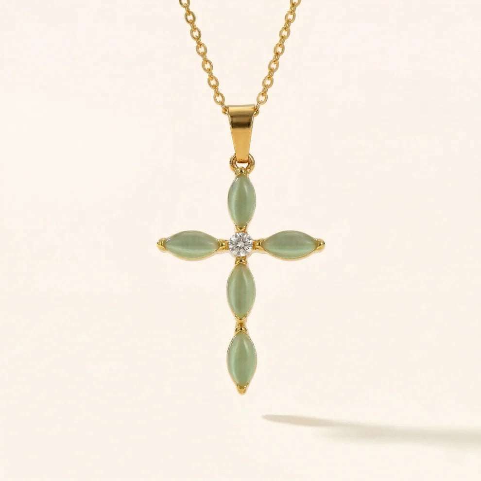 Green Cross Necklace